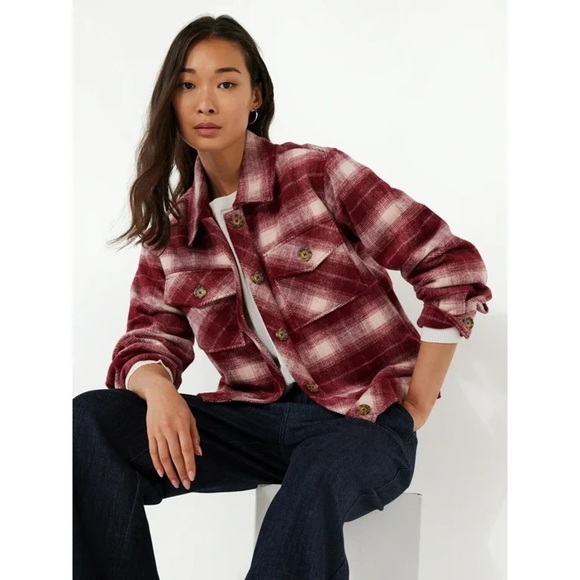 Time and Tru Jackets & Blazers - Time and Tru Plaid Button Down Shacket, Size XXL